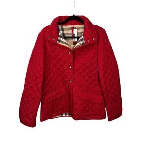 NWT Burberry Women’s Red Puffer Coat Size Large